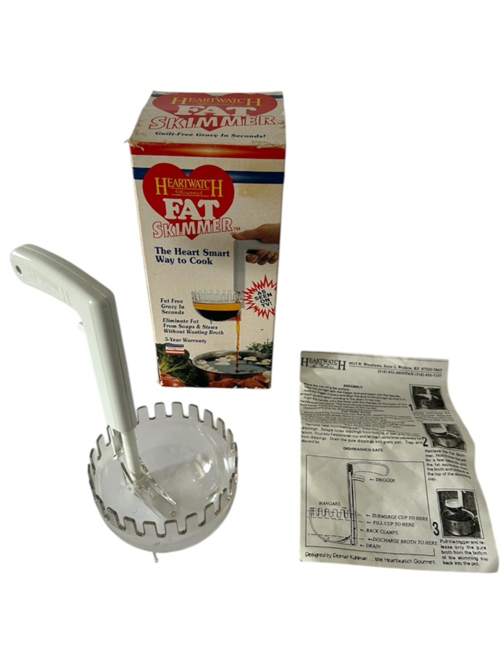 Vintage HeartWatch Gourmet Fat Skimmer for Gravy, Soups, Stews, and Sauces